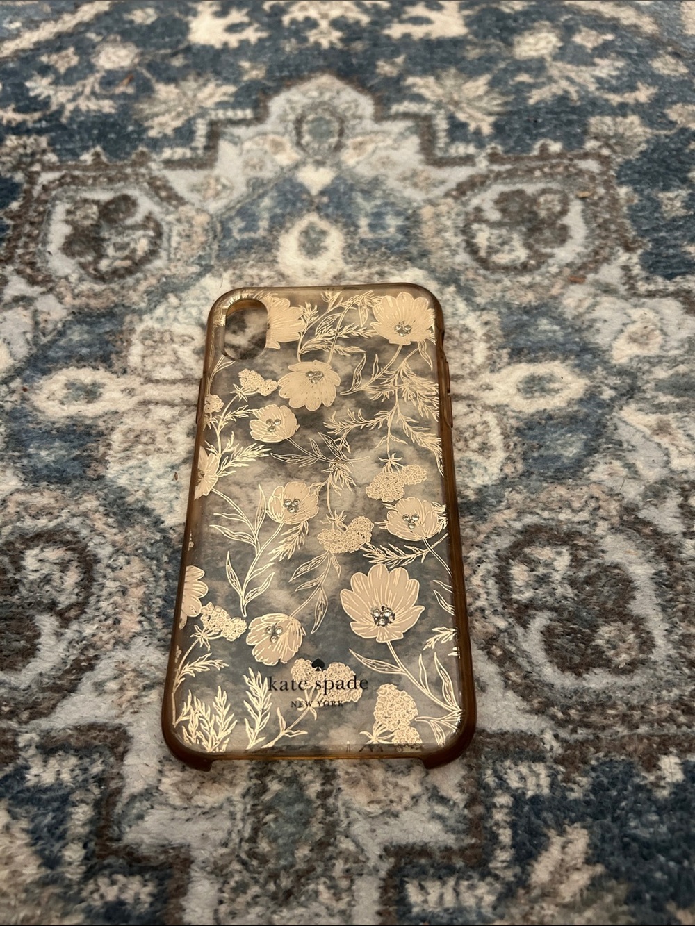 kate spade iPhone XR Clear Phone Case with Gold Floral Print